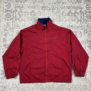 Vintage Nike Jacket Windbreaker Mens Y2K 90s Red White Full Zip Coat Size Small